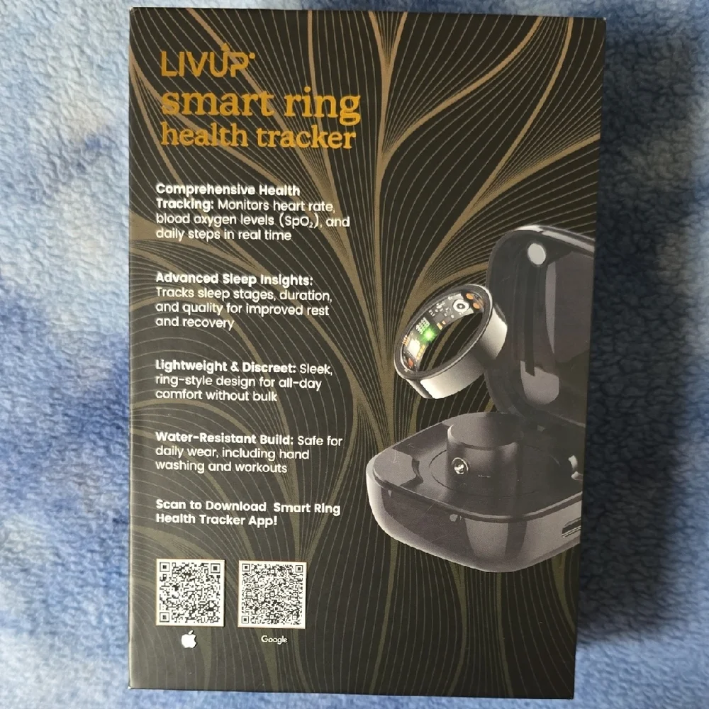 LivUp Smart Ring, Black, Size 9